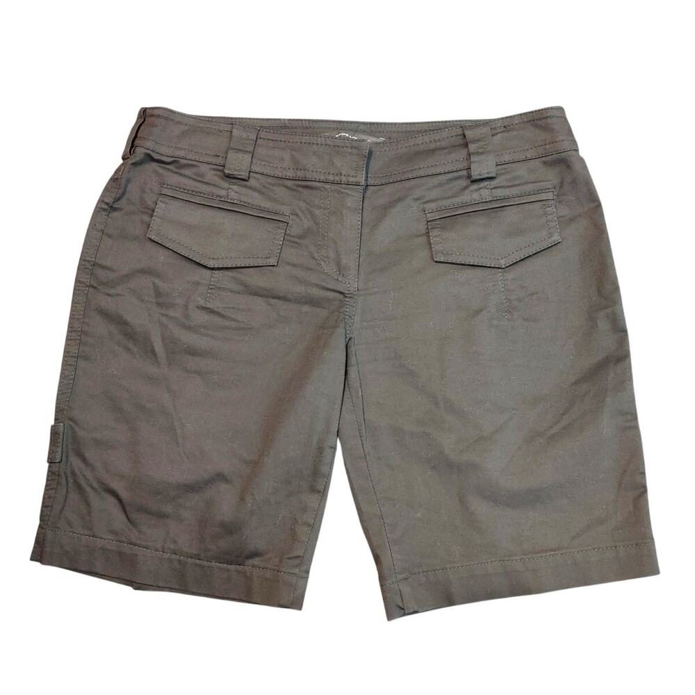 Atos Lombardini Utility Shorts Mid Rise Regular Fit Stretch Black Women Size M/6